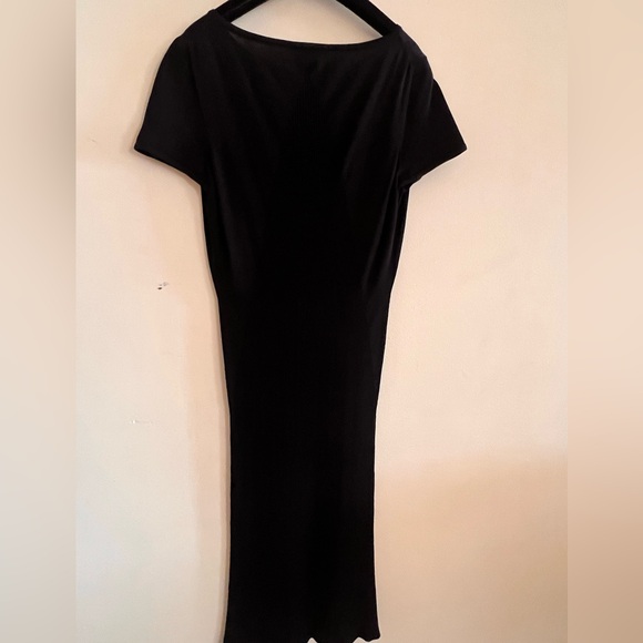 Vintage 2011 Chanel Black Dress Camellia Crystals Italy Size 40 - Picture 8 of 14